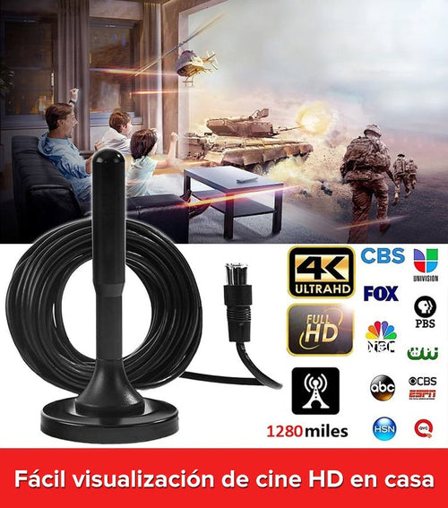 Antena de Televisión Digital 4K HD + NETFLIX PREMIUM