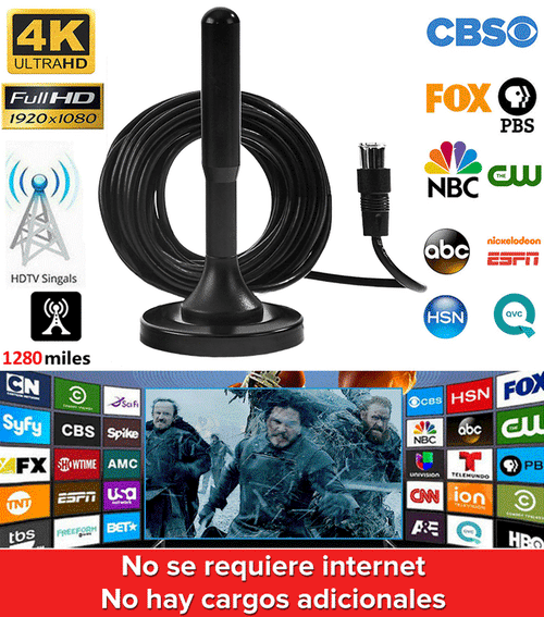 Antena de Televisión Digital 4K HD +  NETFLIX PREMIUM