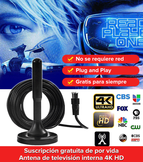 Antena de Televisión Digital 4K HD +  NETFLIX PREMIUM